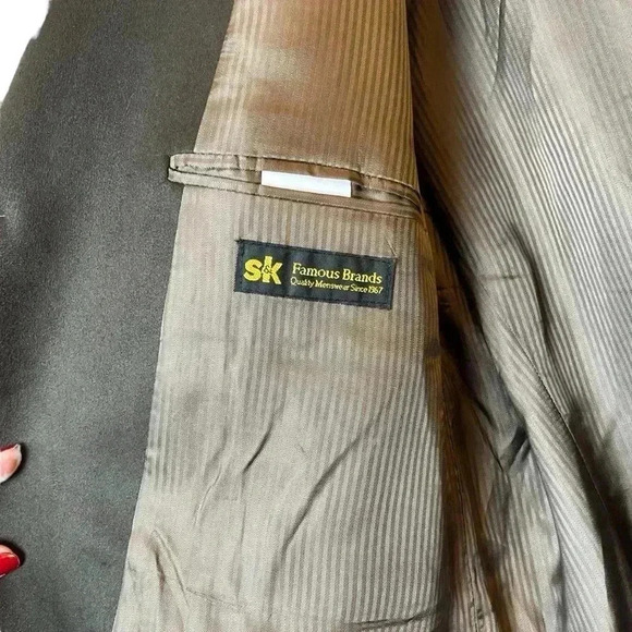 Chaps Ralph Lauren Hunter Green Faux Suede Microfiber Blazer Jacket 3 Button 46L - Picture 5 of 11